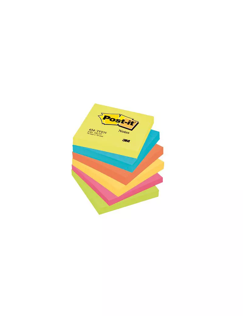 Post-it Note Energy 654-TFEN 3M - 76x76 mm - 67614 (Neon Arcobaleno Conf. 6)