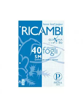 Ricambi per Quaderni Pigna - A5 - Quadretti 5M senza Margini