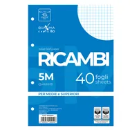 Ricambi per Quaderni Quaxima Pigna - A4 - Quadretti 5 mm senza Margini - 00629035M