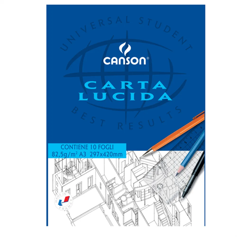 Blocco Disegno Carta Lucida Canson - A3 - 80/85 g - C200005827 (Bianco Conf. 10)