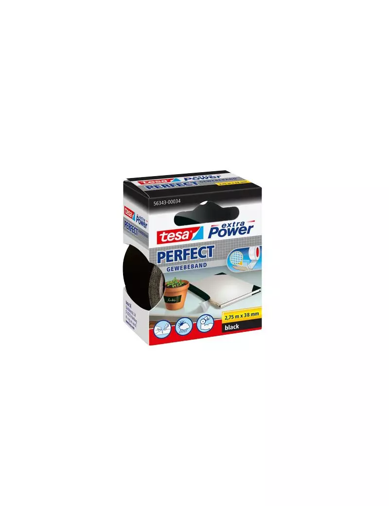 Nastro Telato Extra Power Tesa - 38 x 2,75 m - 56343-00034-03 (Nero) Nastro Telato Extra Power Tesa - 38 x 2,75 m - 56343-00034-03 (Nero)