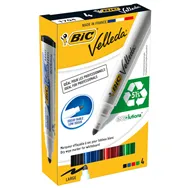 Marcatore per Lavagne Velleda 1701 Bic - Punta Tonda - 1,5 mm - 904941 (Assortiti Conf. 4)