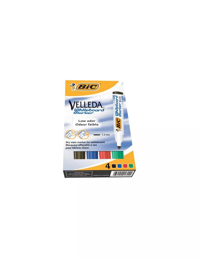 Marcatore per Lavagne Velleda 1701 Bic - Punta Tonda - 1,5 mm - 904941 (Assortiti Conf. 4) Marcatore per Lavagne Velleda 1701 Bic - Punta Tonda - 1,5 mm - 904941 (Assortiti Conf. 4)