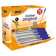 Penna a Sfera Cristal Bic - Value Pack Punta Medium - 1 mm - 942910 (Blu Conf. 90+10)