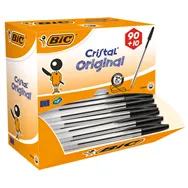 Penna a Sfera Cristal Bic - Value Pack Punta Medium - 1 mm - 942911 (Nero Conf. 90+10)