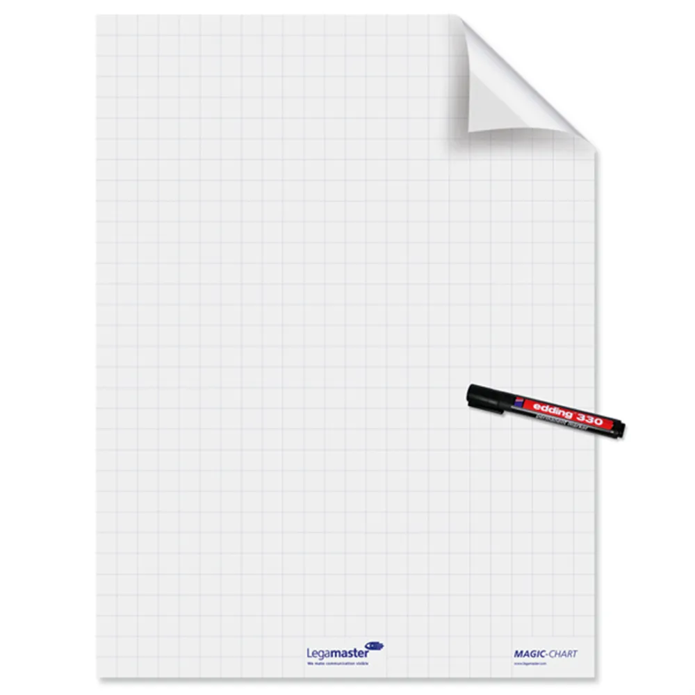 Blocco per Lavagna Legamaster - 80x60 cm - 25 Fogli - 159000 (Quadri 2,5x2,5 cm)