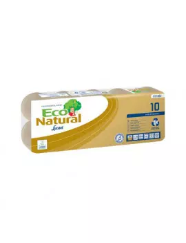 Carta Igienica Eco Natural 10 Lucart - Rotolo - 2 Veli - 160 Strappi - 811822 (Bianco Conf. 10)