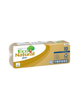 Carta Igienica EcoNatural 10 Lucart - Rotolo - 2 Veli - 160 Strappi - 811822 (Bianco Conf. 10)