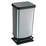 Pattumiera Rettangolare Rotho - 35x30x68 cm - 40 Litri - F600060 (Silver)