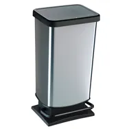 Pattumiera Rettangolare Rotho - 35x30x68 cm - 40 Litri - F600060 (Silver)