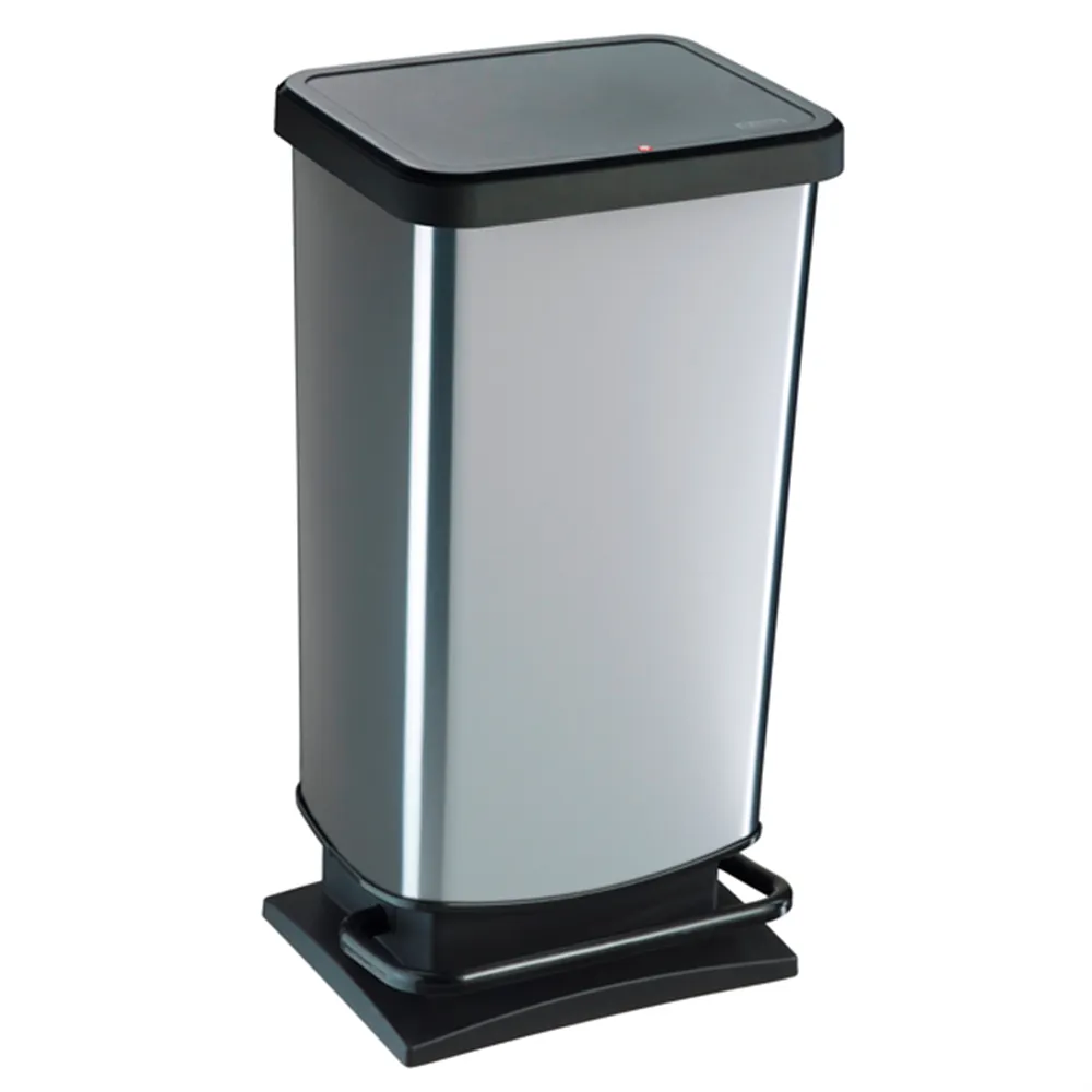 Pattumiera Rettangolare Rotho - 35x30x68 cm - 40 Litri - F600060 (Silver)