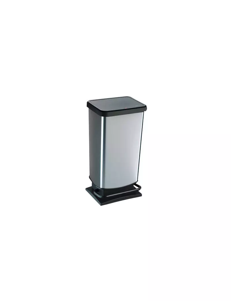 Pattumiera Rettangolare Rotho - 35x30x68 cm - 40 Litri - F600060 (Silver) Pattumiera Rettangolare Rotho - 35x30x68 cm - 40 Litri - F600060 (Silver)