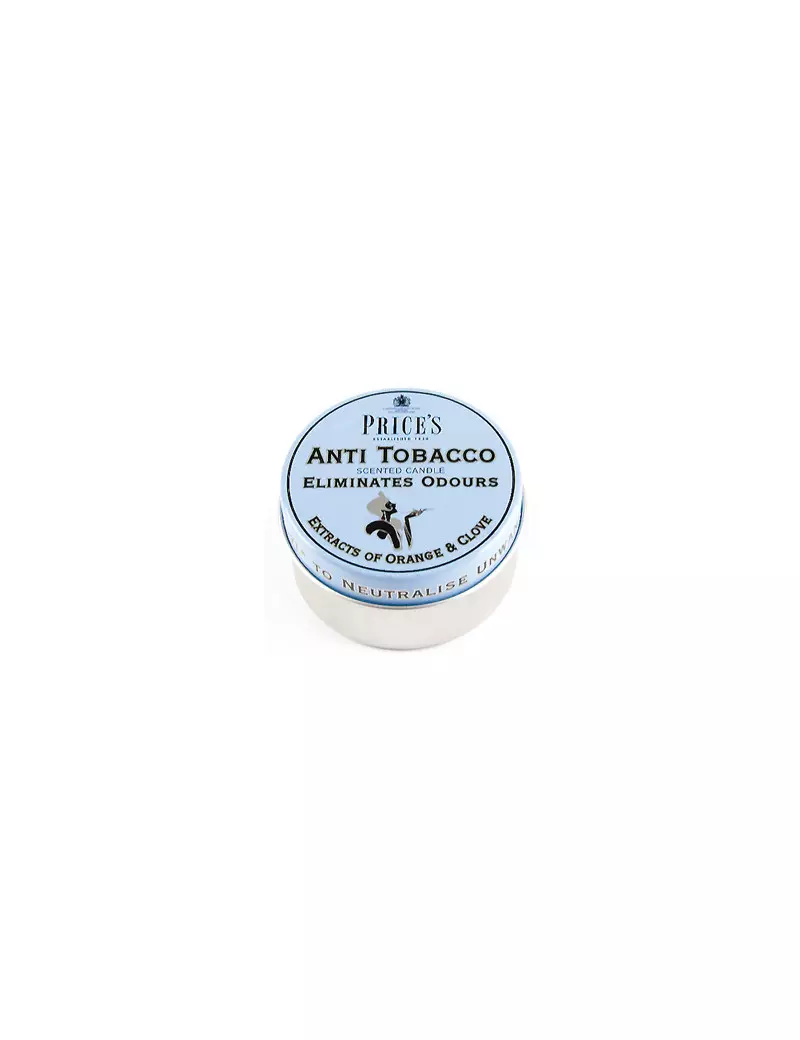 Candela in Lattina Price's - Fresh Air - Anti Tobacco (Orange & Clove) Candela in Lattina Price's - Fresh Air - Anti Tobacco (Orange & Clove)