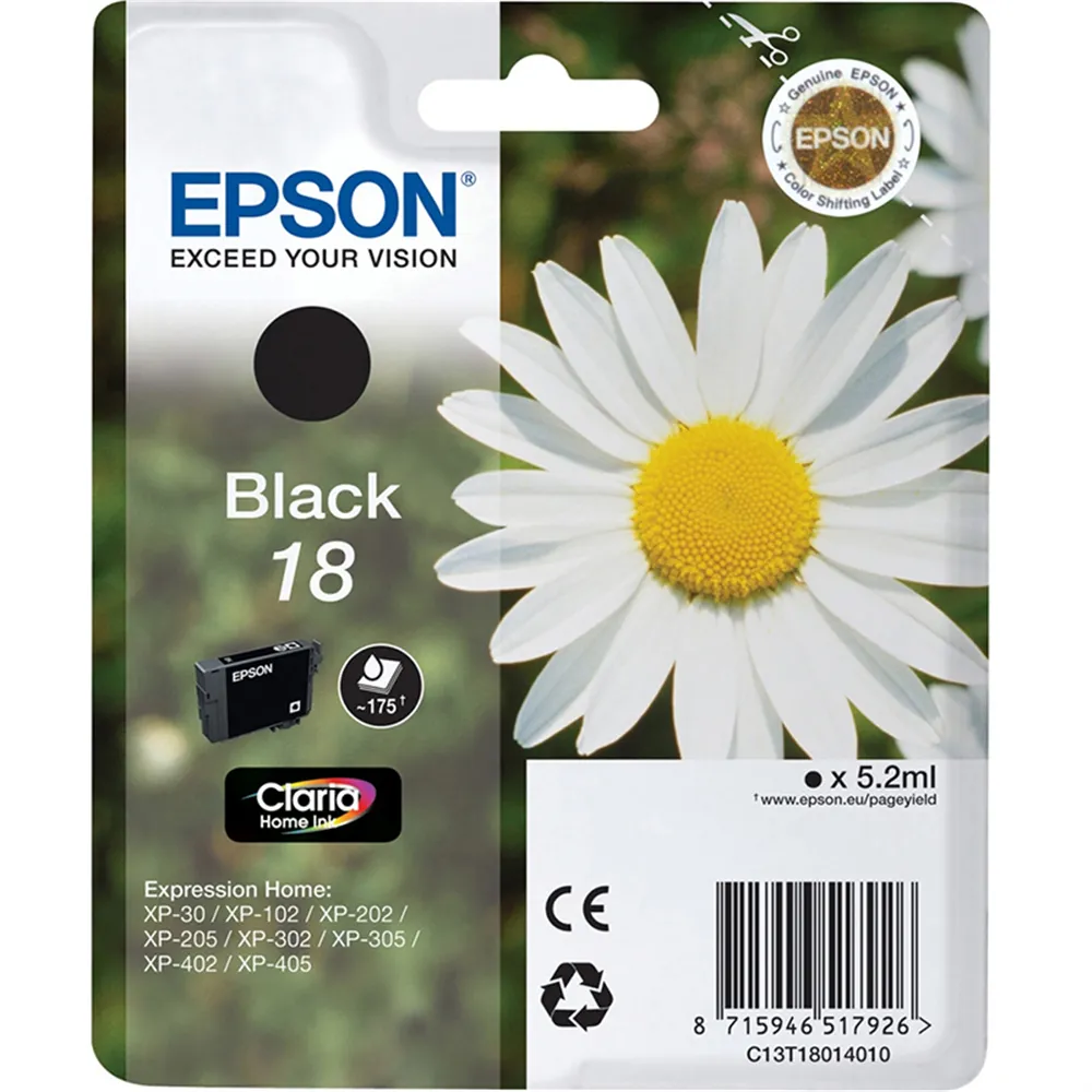 Cartuccia Originale Epson T180140 18 (Nero 175 pagine)