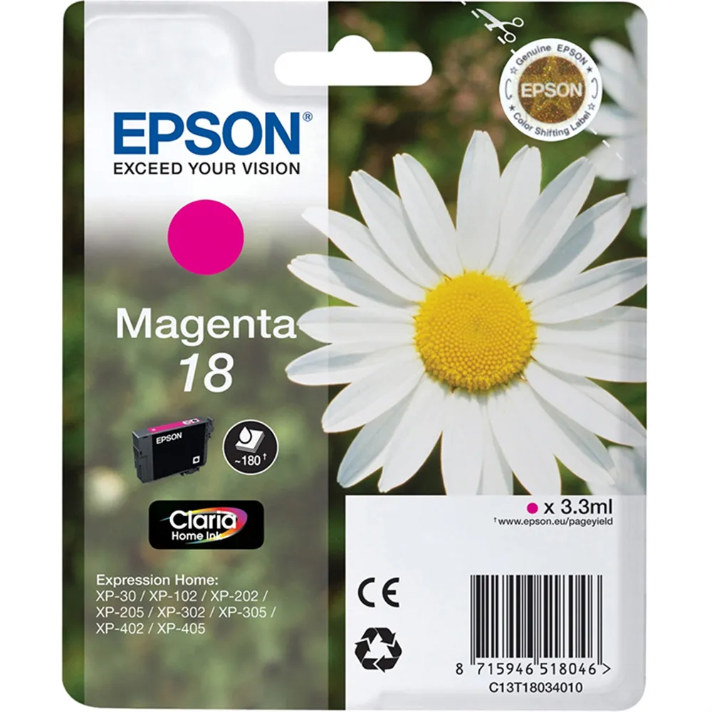 Cartuccia Originale Epson T180340 18 (Magenta 180 pagine)