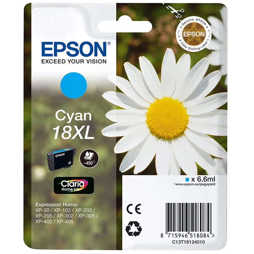 Cartuccia Originale Epson T181240 18XL (Ciano XL 450 pagine)