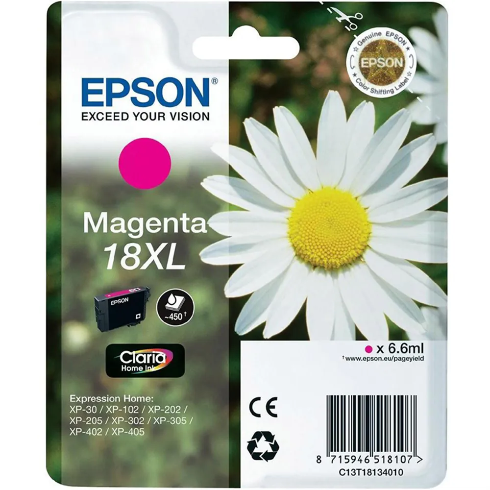 Cartuccia Originale Epson T181340 18XL (Magenta XL 450 pagine)