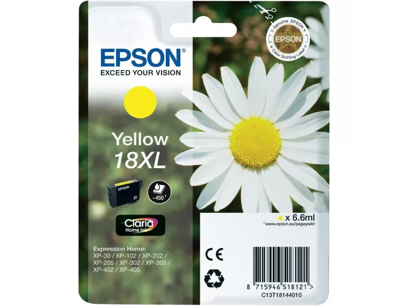 Cartuccia Originale Epson T181440 18XL (Giallo XL 450 pagine)