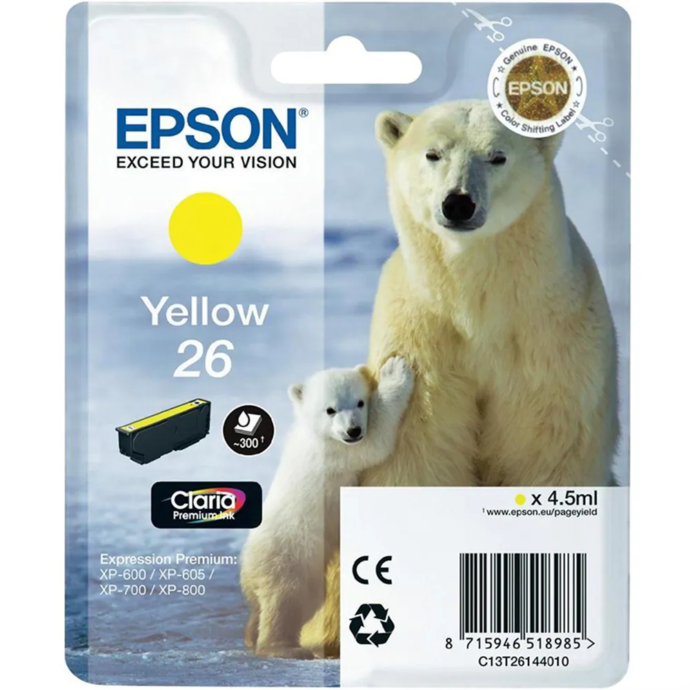 Cartuccia Originale Epson T261440 (Giallo 300 pagine)