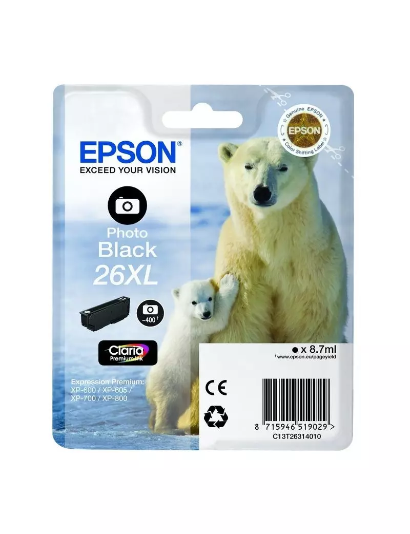 Cartuccia Originale Epson T263140 (Nero Foto 400 pagine)