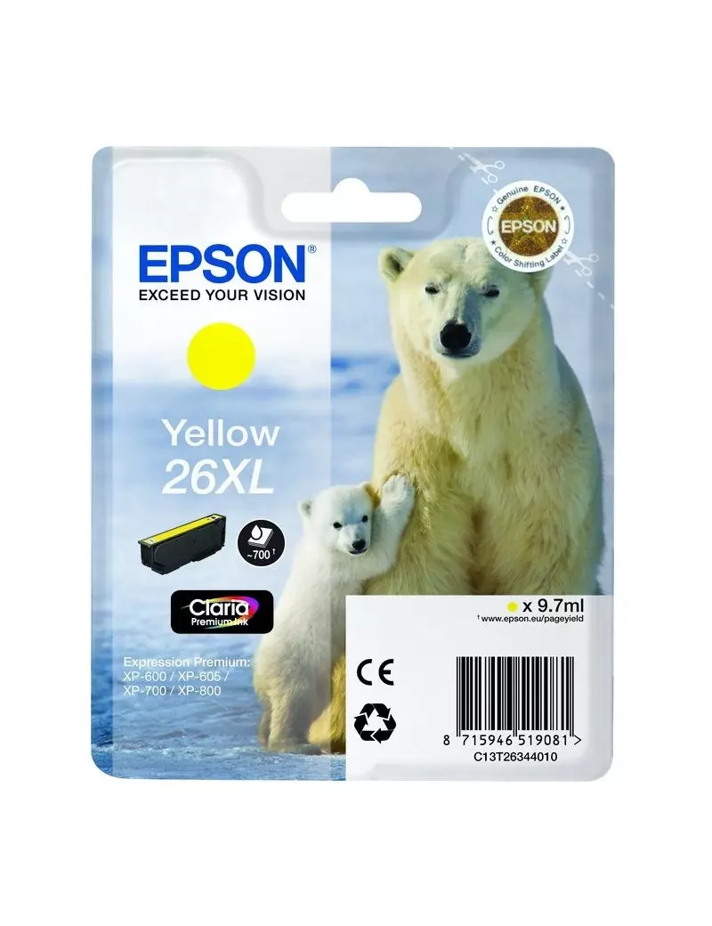 Cartuccia Originale Epson T263440 (Giallo 700 pagine)