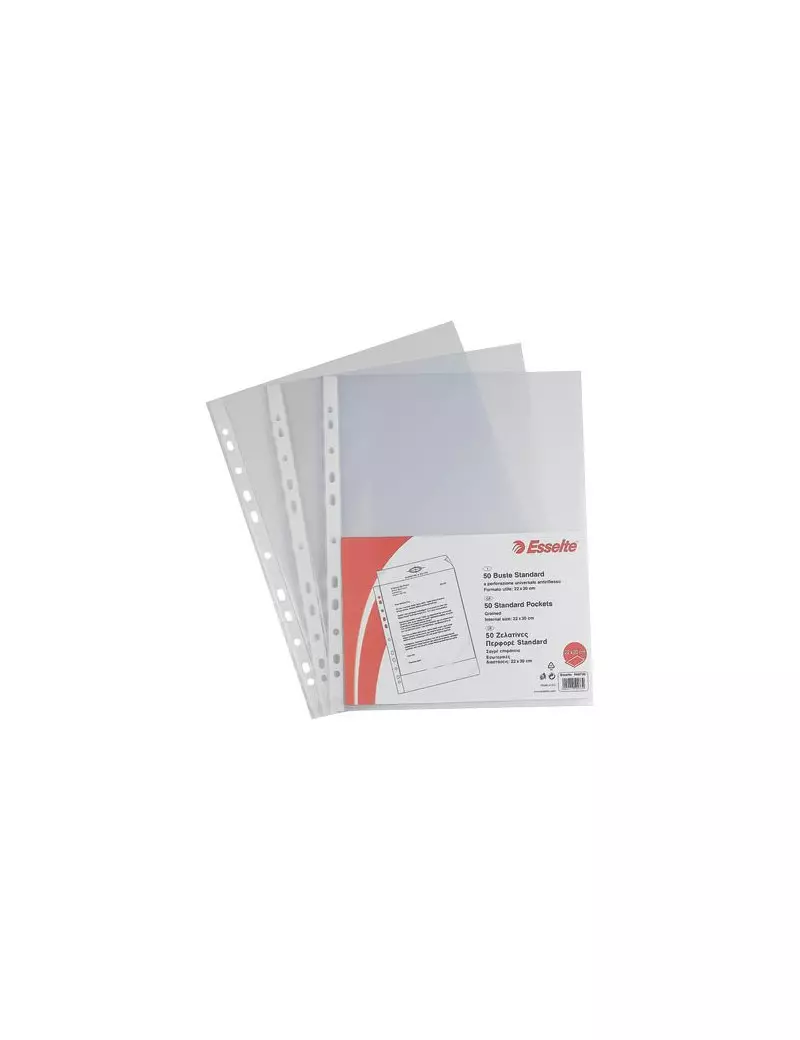 Busta a Perforazione Universale Esselte - Deluxe Goffrata - 34,5x8x28,7 cm - 391098300 (Trasparente Conf. 400) Busta a Perforazione Universale Esselte - Deluxe Goffrata - 34,5x8x28,7 cm - 391098300 (Trasparente Conf. 400)