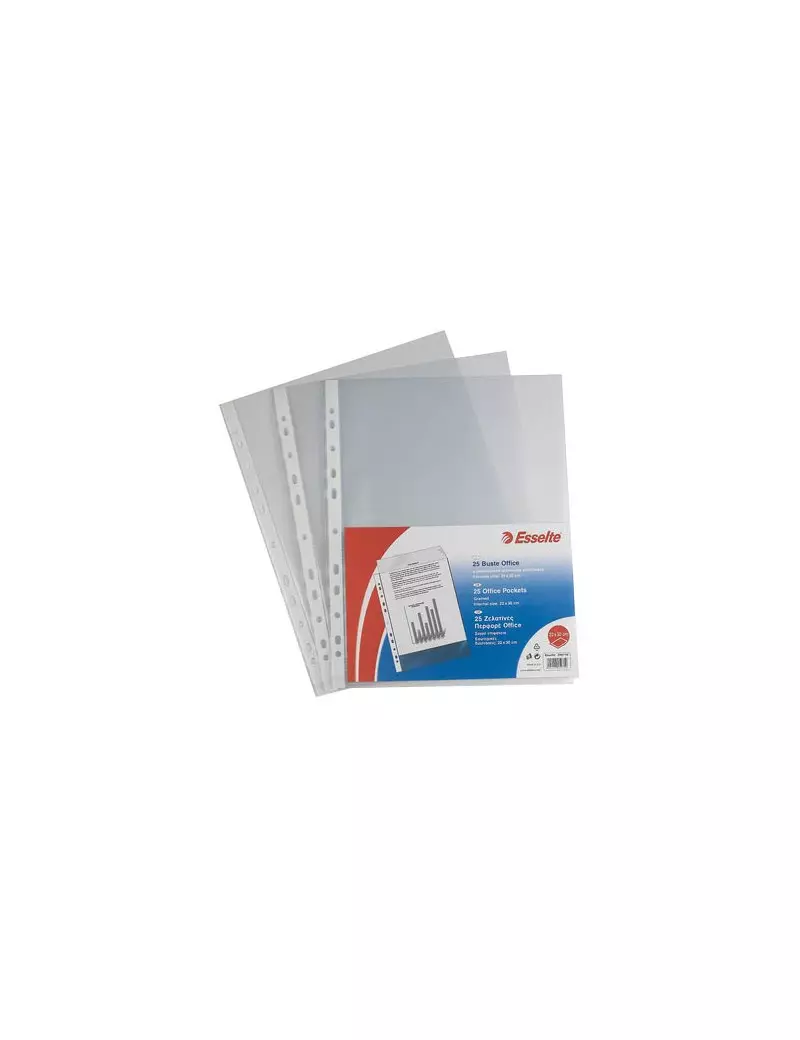 Busta a Perforazione Universale Esselte - Office Lucida - 34,5x8x28,7 cm - 391098000 (Trasparente Conf. 400) Busta a Perforazione Universale Esselte - Office Lucida - 34,5x8x28,7 cm - 391098000 (Trasparente Conf. 400)
