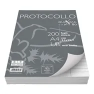 Fogli Protocollo Pigna - A4 - Rigato Uso Bollo - 80 g - 0215621UB (Conf. 200)