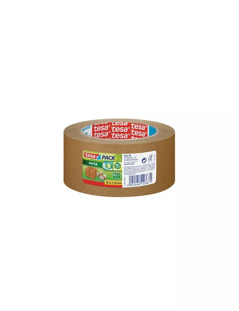 Nastro Adesivo in Carta TesaPack Paper EcoLogo Tesa - 50 mm x 50 m - 57180-00000-02 (Avana Conf. 6) Nastro Adesivo in Carta TesaPack Paper EcoLogo Tesa - 50 mm x 50 m - 57180-00000-02 (Avana Conf. 6)