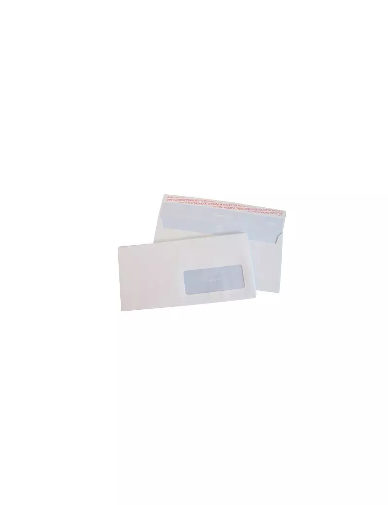 Buste Commerciali per Stampa Laser Pigna - con Finestra e Strip - 11x23 cm - 90 g - 0220921 (Bianco Conf. 500)