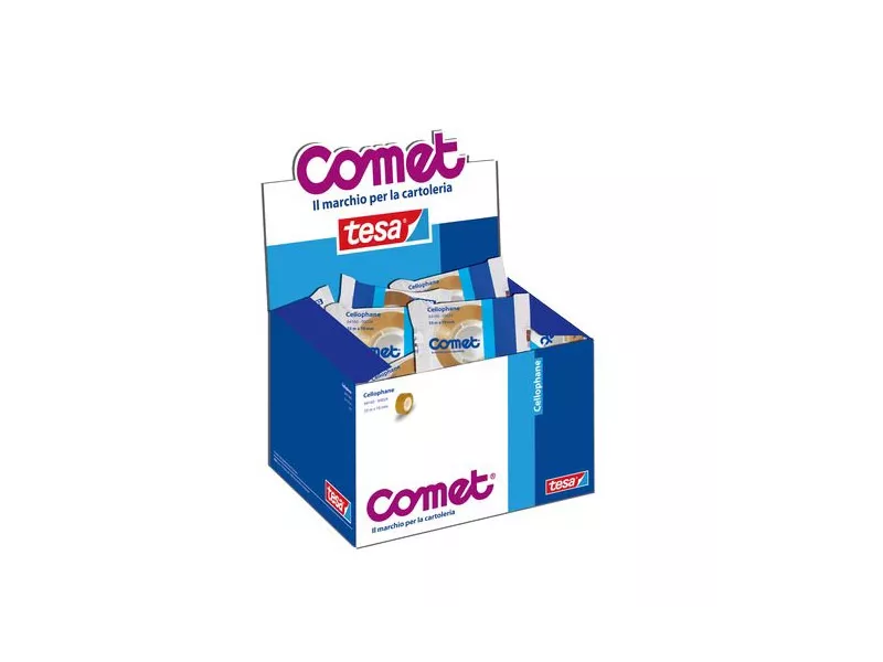 Cellophane Comet - Confezione a Caramella - 19 mm x 33 m - 64160-00029-02 (Trasparente Conf. 24) Cellophane Comet - Confezione a Caramella - 19 mm x 33 m - 64160-00029-02 (Trasparente Conf. 24)