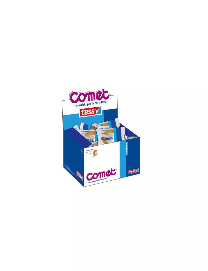 Cellophane Comet - Confezione a Caramella - 19 mm x 33 m - 64160-00029-02 (Trasparente Conf. 24) Cellophane Comet - Confezione a Caramella - 19 mm x 33 m - 64160-00029-02 (Trasparente Conf. 24)