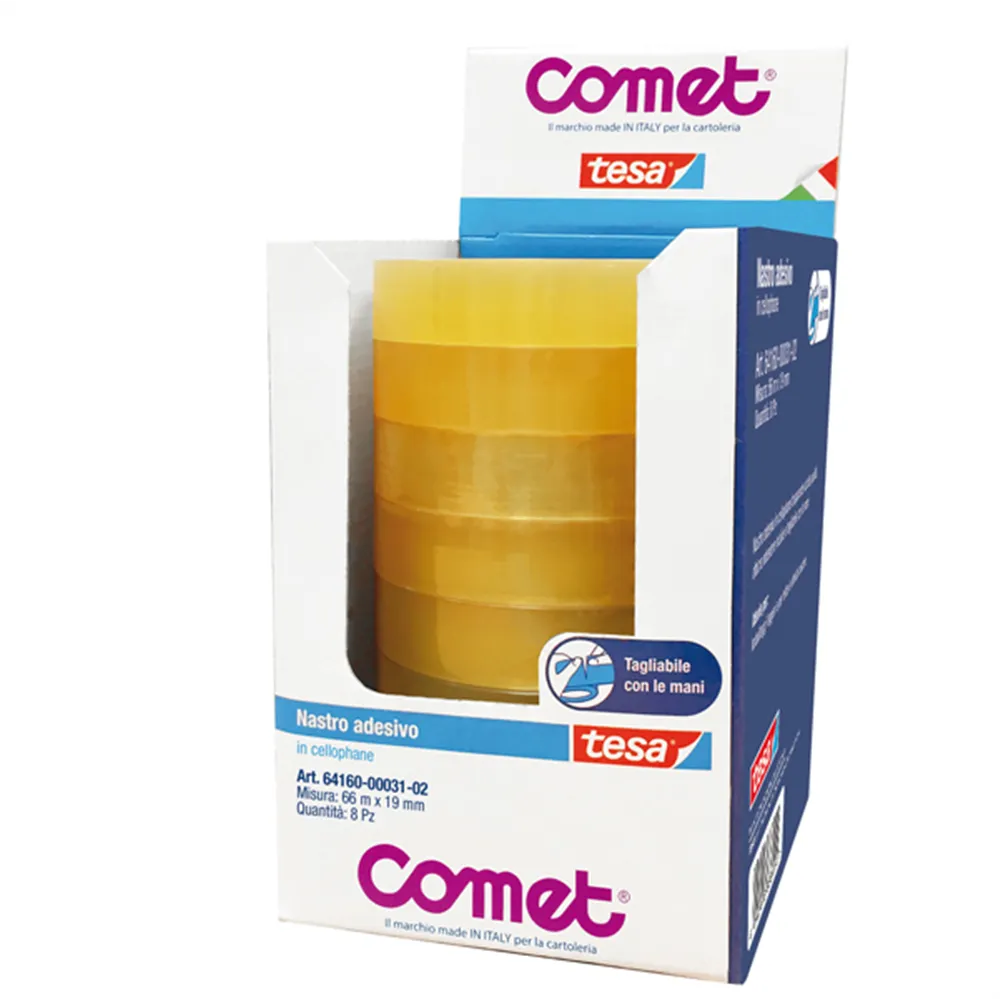 Cellophane Comet - Confezione Office Box - 19 mm x 66 m - 64160-00031-02 (Trasparente Conf. 8)