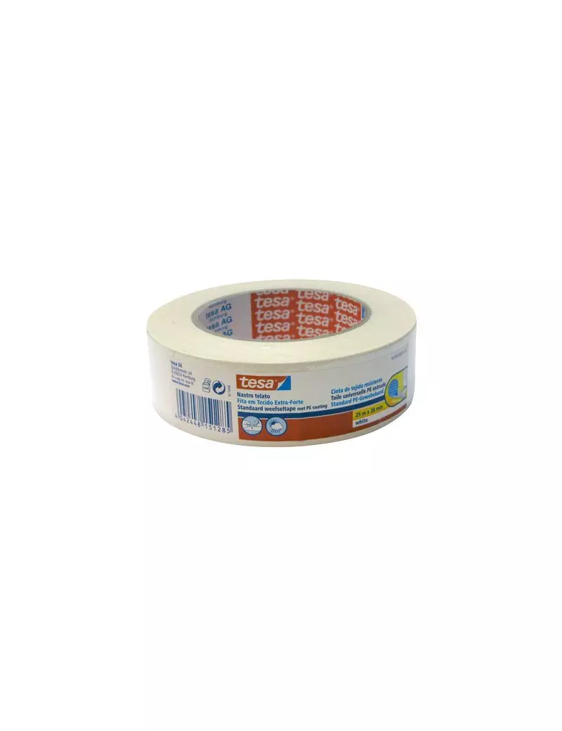 Nastro Telato Colorato Tesa - 38 mm x 25 m - 56359-00001-00 (Bianco) Nastro Telato Colorato Tesa - 38 mm x 25 m - 56359-00001-00 (Bianco)