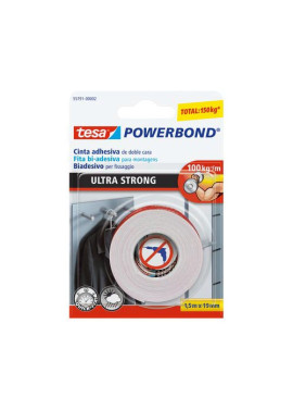 Nastro Biadesivo Ultrastrong Powerbond Tesa - 19 mm x 1,5 m - 55791-00002-01 (Bianco)