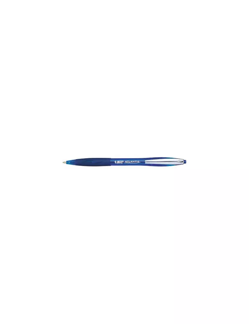 Penna a Sfera a Scatto Atlantis 1.0 Metal Clip Bic - 1 mm - 902133 (Nero Conf. 12)