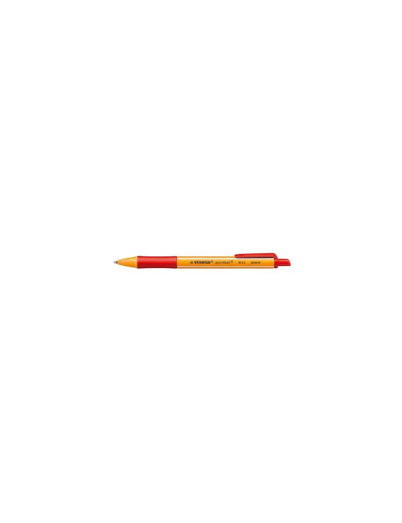 Penna a Sfera a Scatto Pointball Stabilo - 1,2 mm - 6030/40 (Rosso Conf. 10)