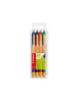 Penna a Sfera a Scatto Pointball Stabilo - 1 mm - 6030/4 (Assortiti Conf. 4)