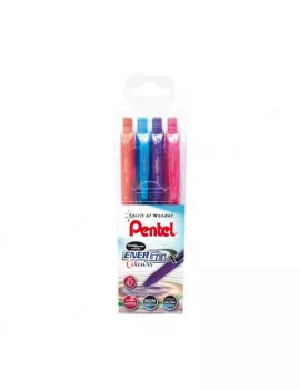 Penna Roller Energel X Pentel - 0,7 mm (Azzurro, Rosa, Viola, Arancione Conf. 4)