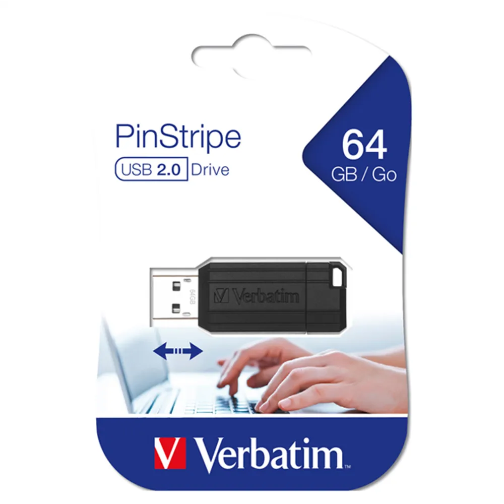 Pen Drive Store'n'Go Pinstripe Verbatim - USB 2.0 - 64 GB - 49065 (Nero)