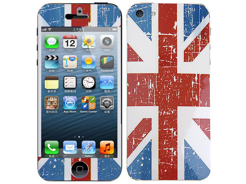 Screen Protector Adesivo Fronte e Retro Bandiera U.K. per iPhone 5 Screen Protector Adesivo Fronte e Retro Bandiera U.K. per iPhone 5