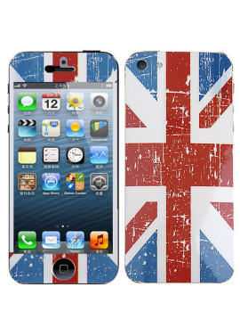 Screen Protector Adesivo Fronte e Retro Bandiera U.K. per iPhone 5