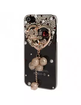 Cover Strass e Pendenti Cuore per iPhone 5 5S