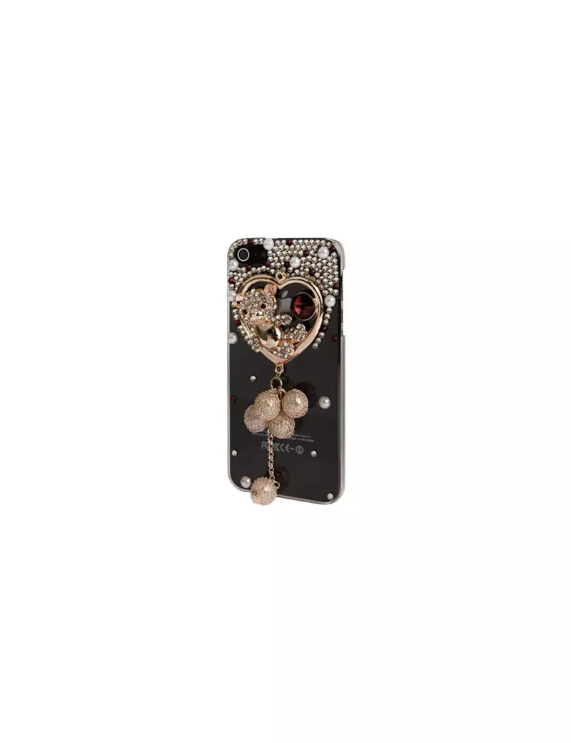 Cover Strass e Pendenti Cuore per iPhone 5 5S Cover Strass e Pendenti Cuore per iPhone 5 5S
