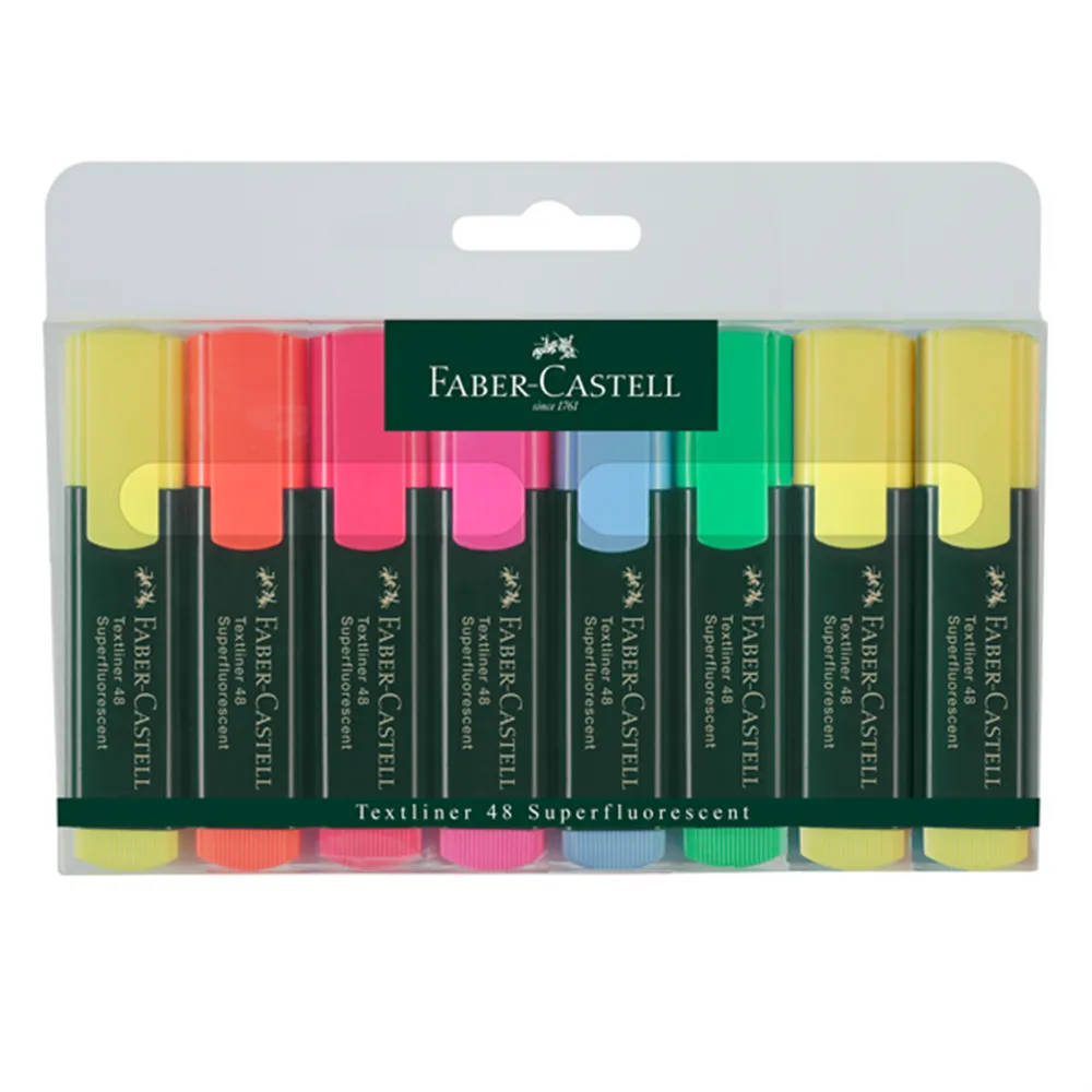 Evidenziatore Textliner 48 Refill Faber Castell - 154862 (Assortiti Conf. 6+2)