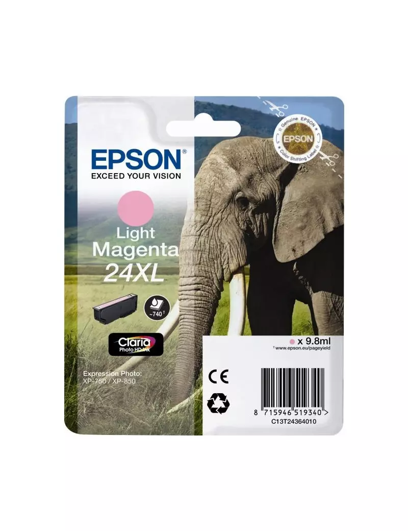 Cartuccia Originale Epson T243640 (Magenta Chiaro XL 740 pagine) Cartuccia Originale Epson T243640 (Magenta Chiaro XL 740 pagine)