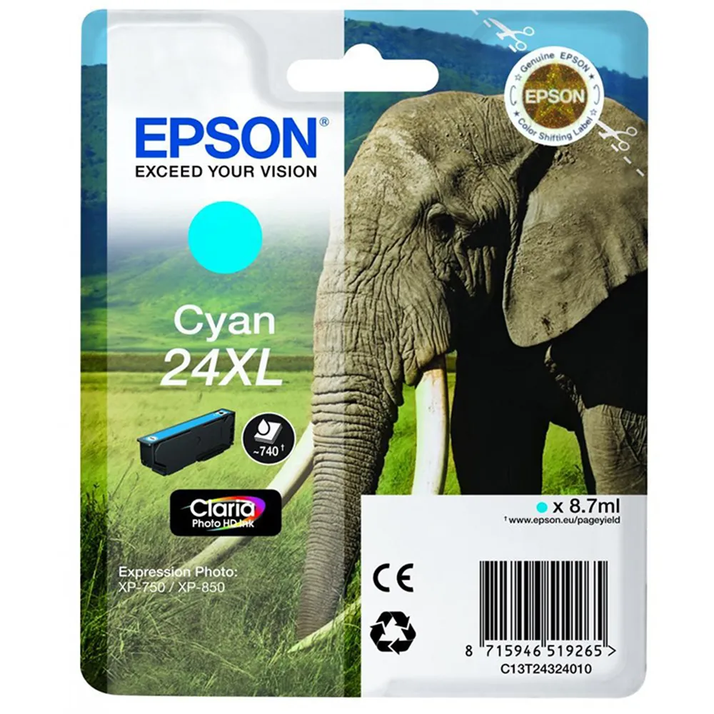 Cartuccia Originale Epson T243240 (Ciano XL 740 pagine)