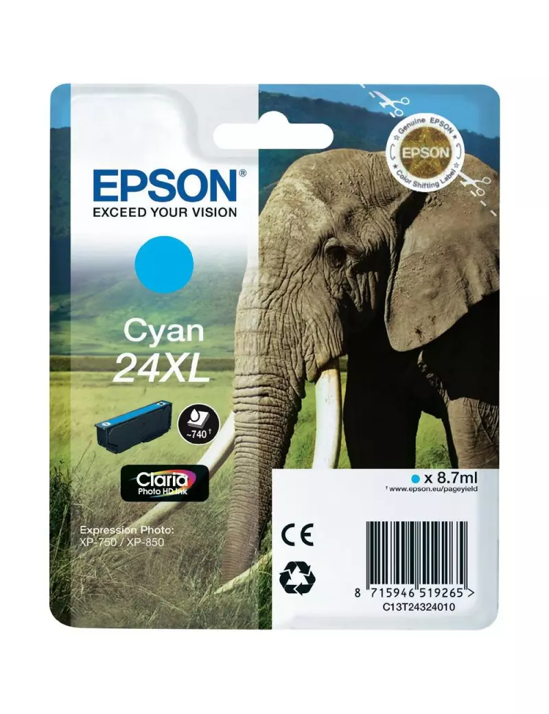 Cartuccia Originale Epson T243240 (Ciano XL 740 pagine)