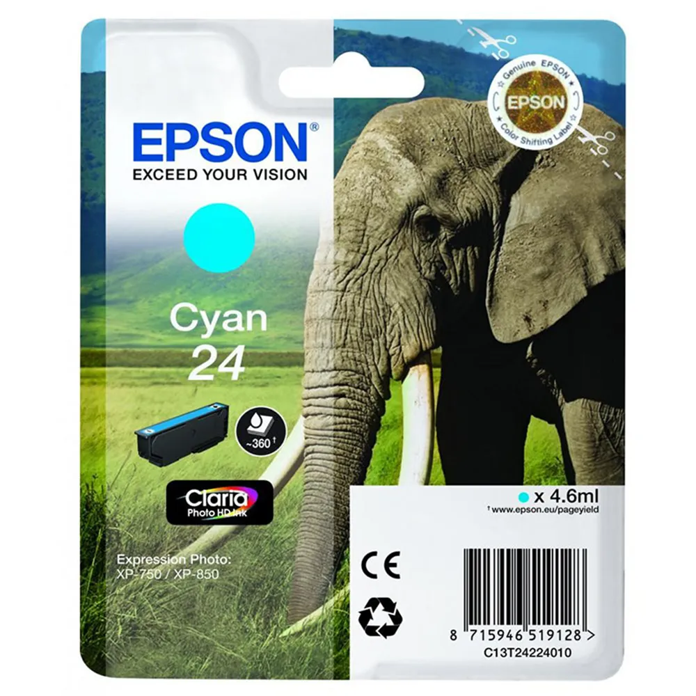 Cartuccia Originale Epson T242240 24 (Ciano 360 pagine)