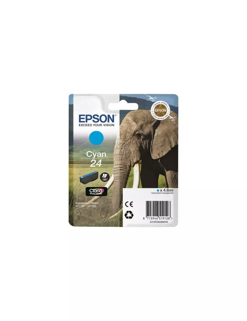 Cartuccia Originale Epson T242240 24 (Ciano 360 pagine) Cartuccia Originale Epson T242240 24 (Ciano 360 pagine)